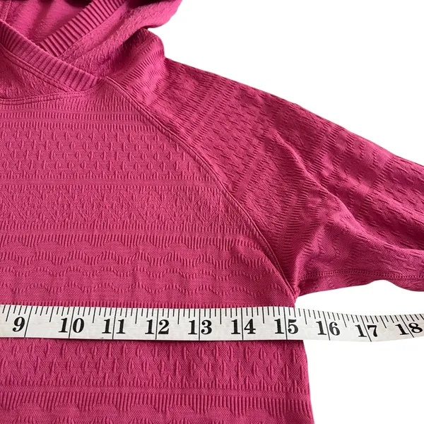 Lululemon Rest Less Hoodie Magenta Pink Textured Seamless Thumbholes 8 - Image 6