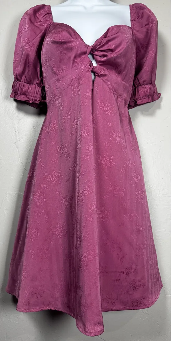 Gianni Bini Rose Pink Floral Jacquard Dress Size Large - Image 2