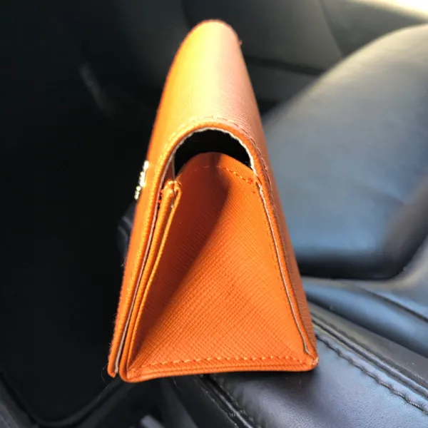 Tory Burch Eyeglass Sunglass Case Sunglasses Travel Snap Closure Triangle Orange - Image 3