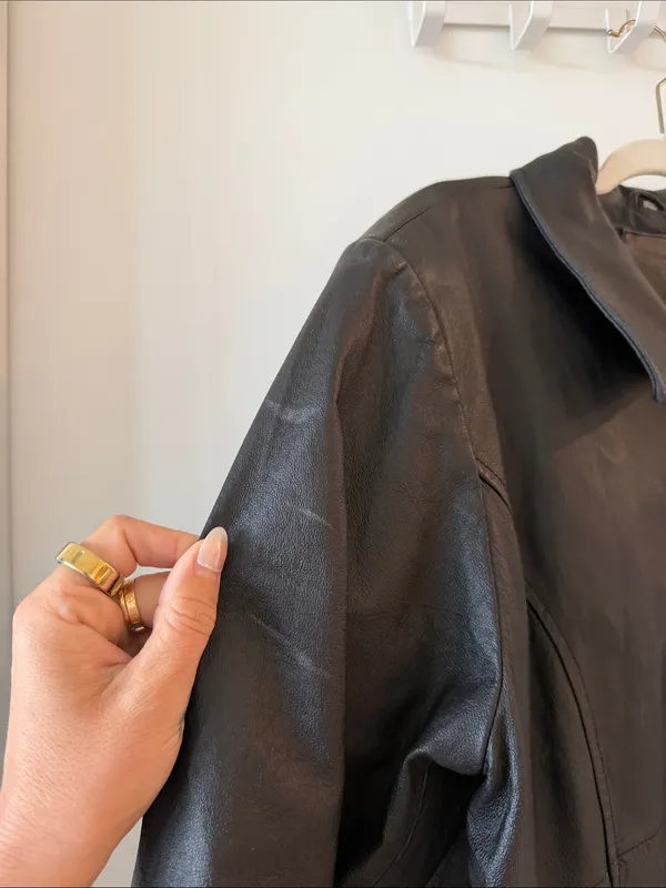 Vintage Jacqueline Ferrar Genuine Leather Fitted Jacket Y2K - Image 3