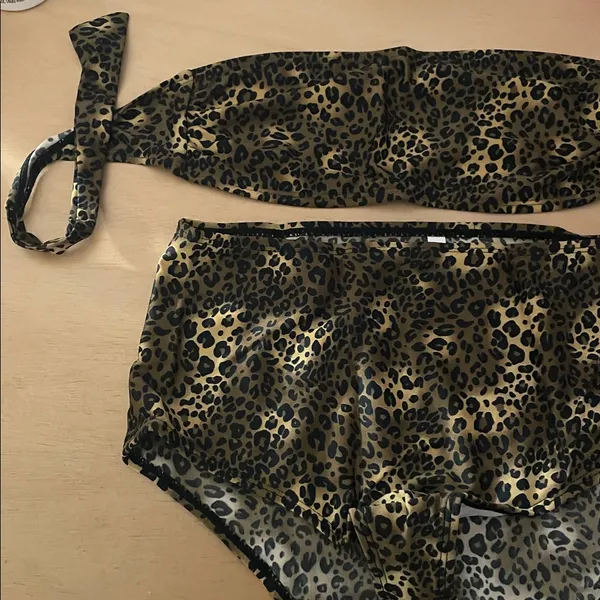 Free with Bundle New Women’s Leopard Print Bikini Set High rise size Small - Image 3