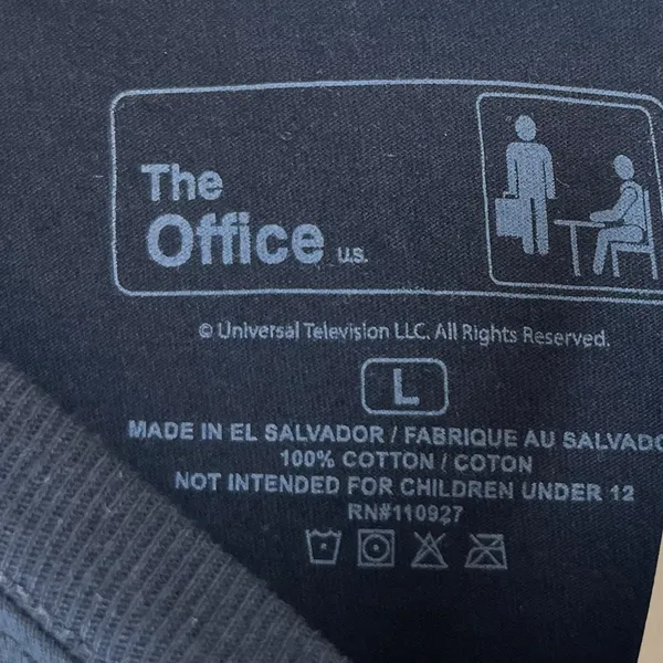 The Office “That’s What She Said” Long Sleeve Tee Black Universal Studios Size Large - Image 4