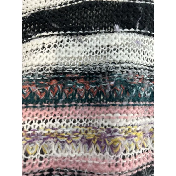 Bobbie Brooks‎ Women Medium Multi Color Striped Open Knit Crew Neck Sweater - Image 3