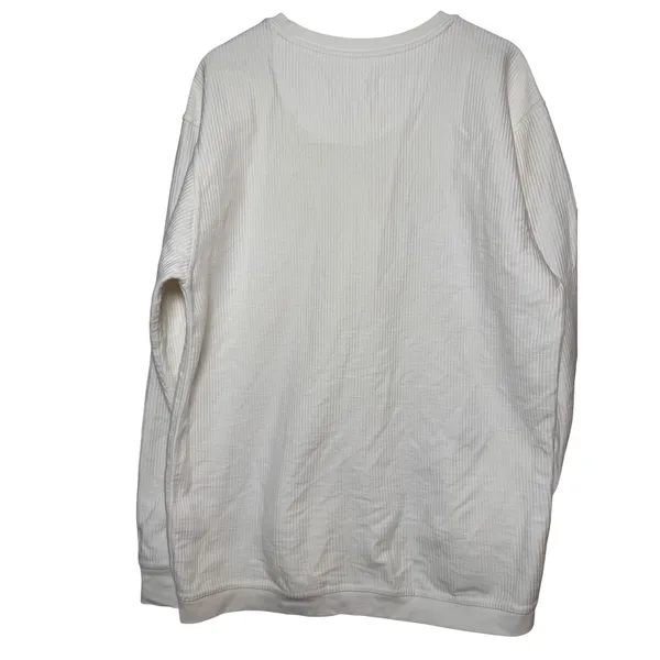 Pressbox Oklahoma Sooners Pullover Sweatshirt White Ribbed Cotton Size M - Image 6