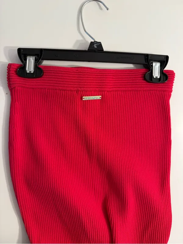 Michael Kors Hot Pink Ribbed Midi Skirt - Image 3