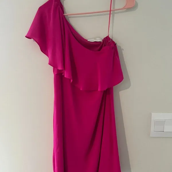 Amanda Uprichard One Shoulder Fuchsia Pink Ruffled Dress size‎ P - Image 8