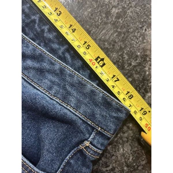 7 For All Mankind Seven 7 Denim Jeans Women's Size 16 Slim Straight Stretch High-Rise Dark Wash - Image 4