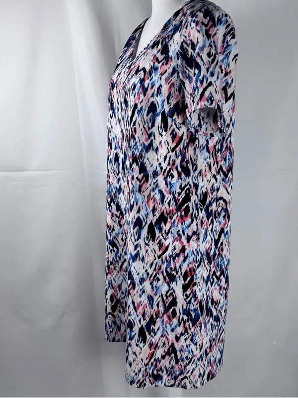 The Limited Ikat V-Neck Shift Dress Blue Pink Size Large NWT - Image 7