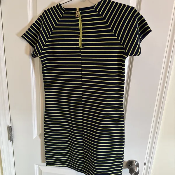 Sail to‎ Sable Striped Navy Blue & Green T Shirt Dress Sz XS Resort Wear Beach - Image 3
