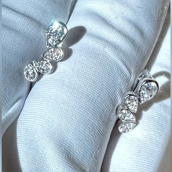 Sterling Silver Josephine zircons Pear-shaped zircon stone earrings - Image 2
