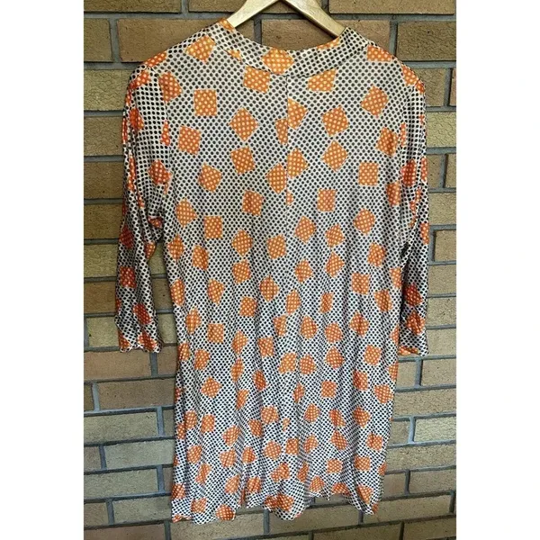 Vintage Lane Bryant Dress Women's Long Sleeve Maxi 70s Retro Groovy Patterned - Image 2