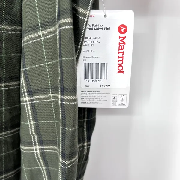 Marmot Fairfax Midweight Flannel Womens Size Large - Image 7