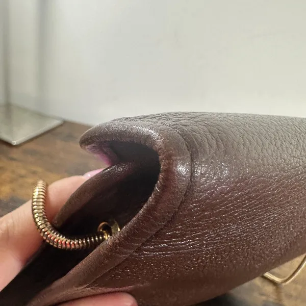 Yves Saint Laurent Vintage Shoulder Bag Small Brown Leather YSL - Image 9
