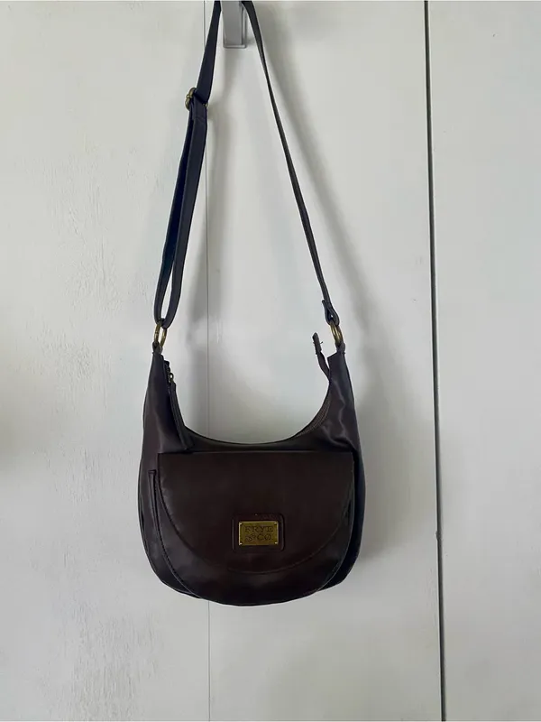 Frye & Co. Brown Faux Leather Hobo Bag - Image 4