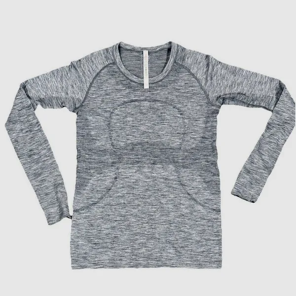 Lululemon Swiftly Tech Long Sleeve Shirt 2.0 Heathered Slate Gray Thumbholes 10 - Image 4