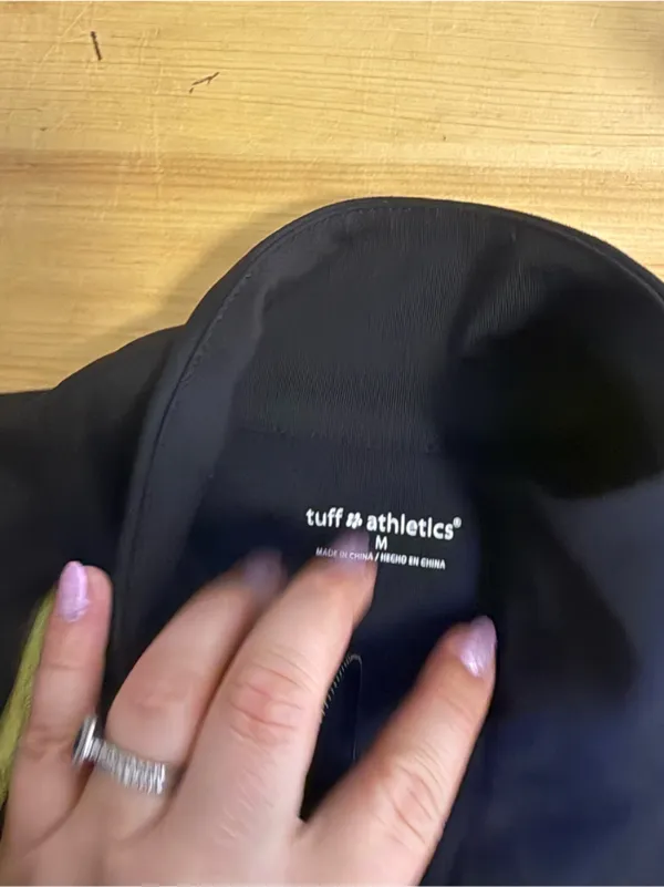 Tuff Athletics Black Full‎ Zip Stretch Jacket Sweatshirt Athleisure Yoga Workout - Image 3