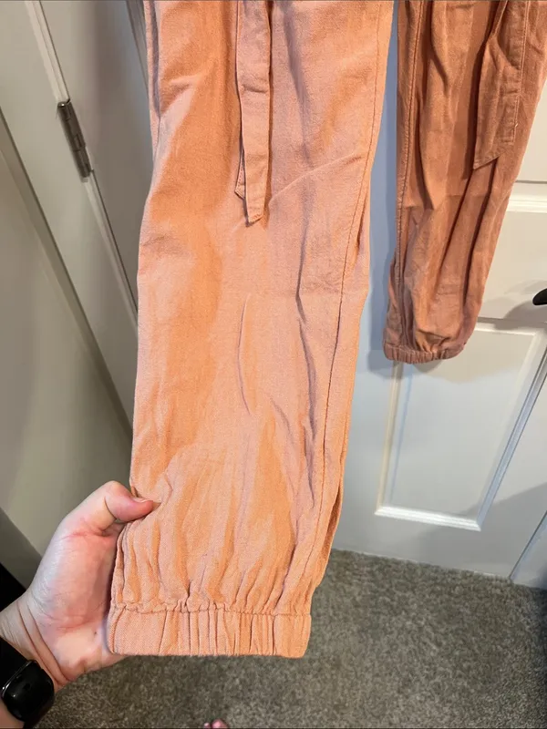 American Eagle Linen Blend Paperbag Pants in Pink Size Medium - Image 5