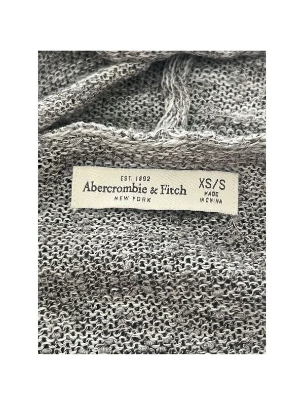 Abercrombie & Fitch Gray Open Front Hooded Cardigan Pockets XS/S - Image 4