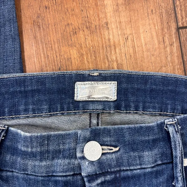 Mother Jeans The Looker Ankle Crop Zip Low Rise Skinny Jeans 31 Distressed 35x28 - Image 2