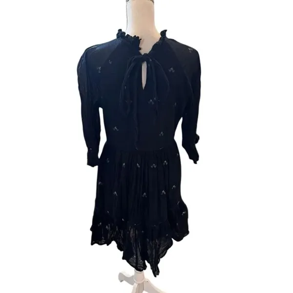 Mirth Napa Mini Dress in Black Jamdani M - Image 4