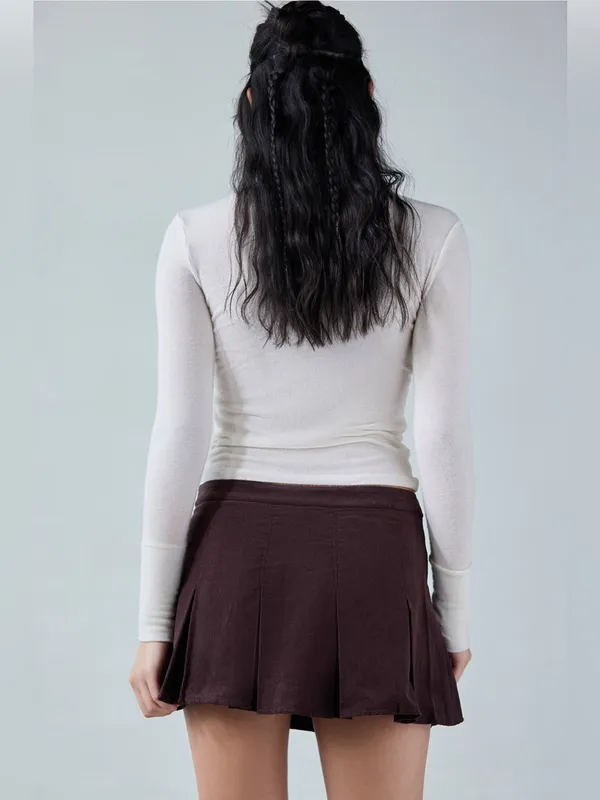 NWT Motel Rocks Sejuani Cord Mini Skirt In Bitter Chocolate Brown Large - Image 4