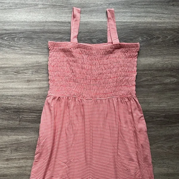 Zenana Smocked Top Jumpsuit Size 2X Womens casual stripped Cropped Wide Leg - Image 4
