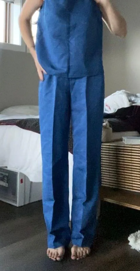 Vintage 80s Blue Tank Suit - Image 3