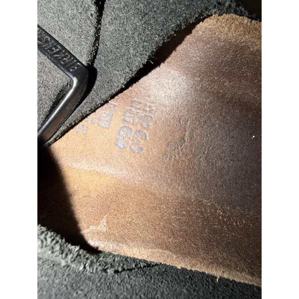 BIRKENSTOCK ARIZONA BLACK SUEDE 2 Buckle Sz 38 US L 8 C - Image 3