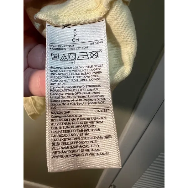 Gap Women's Sz Small Tank Top Crewneck Soft Pale Butter Yellow Semi-Sheer Cotton - Image 9