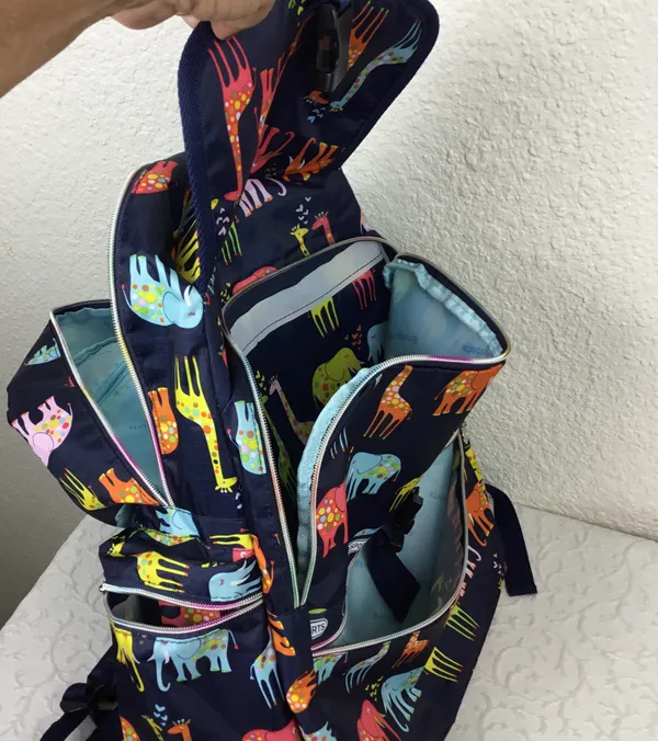 Brosports Big BackPack Black Unisex Elephant Giraffe Print Light Packets Travel. - Image 5