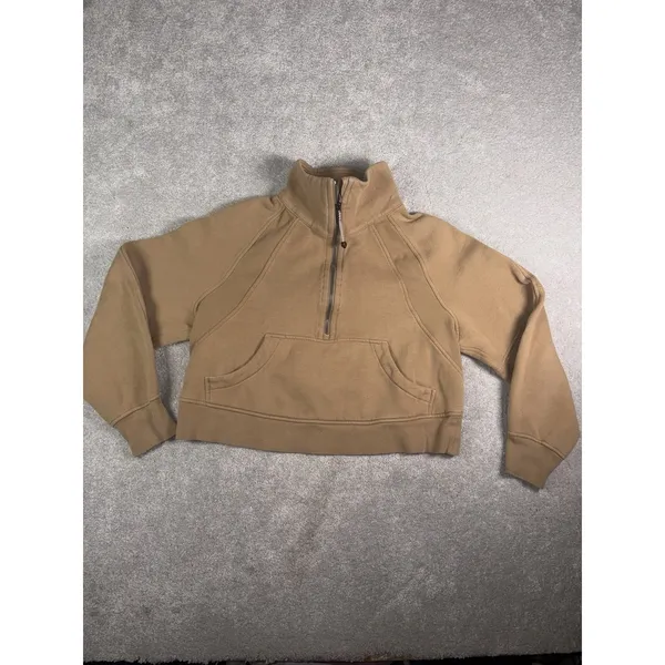 Lululemon Scuba Oversized Funnel-Neck Half Zip Filbert Tan Small - Image 2