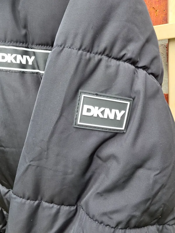 DKNY Puffer Black Sherpa Lined Jacket XL - Image 5