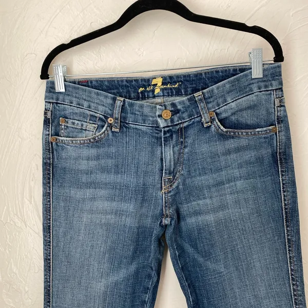 7 for All Mankind studded “A” pocket flare jeans▪️size 28 - Image 3