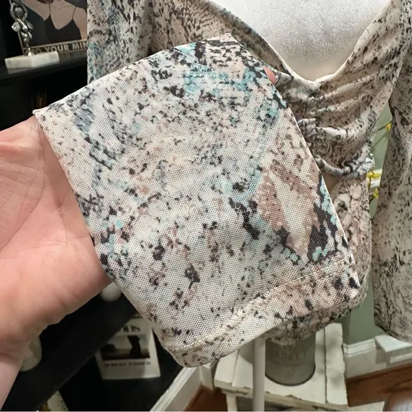 AFRM X Nordstrom Snake Skin Print Cut Out Bodysuit Size M - Image 5