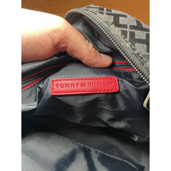 Tommy Hilfiger Satchel Womens Medium Black Monogram Top Handle Shoulder Purse - Image 11