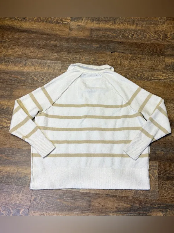 Aerie unREAL Oversized Classic Fit Stripe Pull Over V-Neck Polo Sweater XS Soft - Image 12