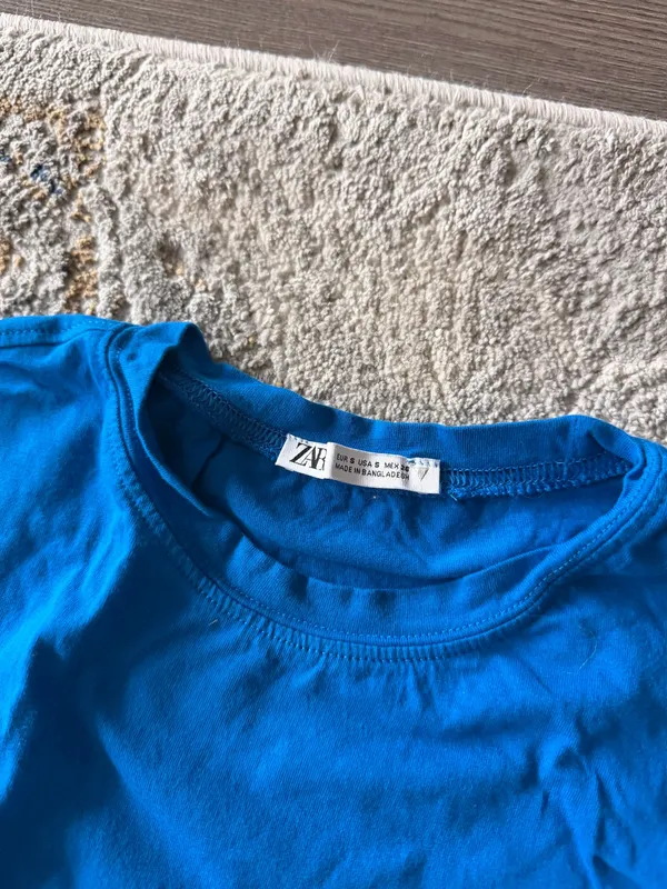 Blue Short Sleeve ZARA Top - Image 2