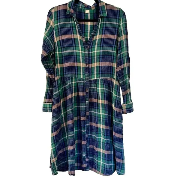 Old navy plaid shirt dress size large - Image 4