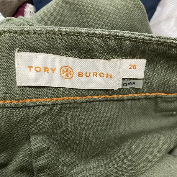 Tory Burch‎ Womens Sz 26 Agave Green Flared Leg Trouser Pants Denim Bootcut - Image 12