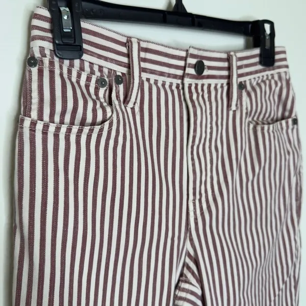 Madewell The High-Rise Slim Boyjean in Luca Stripe Size 25 Pre-owned - Image 6