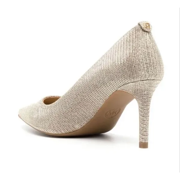Michael Kors Alina flex kitten heel pump silver gold metallic heel size 7 - Image 11