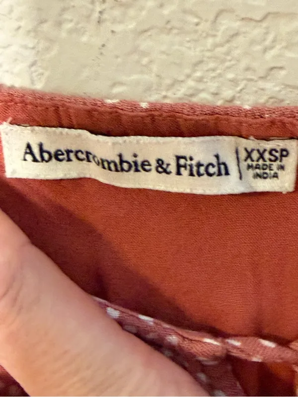 Abercrombie & Fitch XXS Rust Spotted Midi Dress Cottagecore Boho Prairie - Image 7