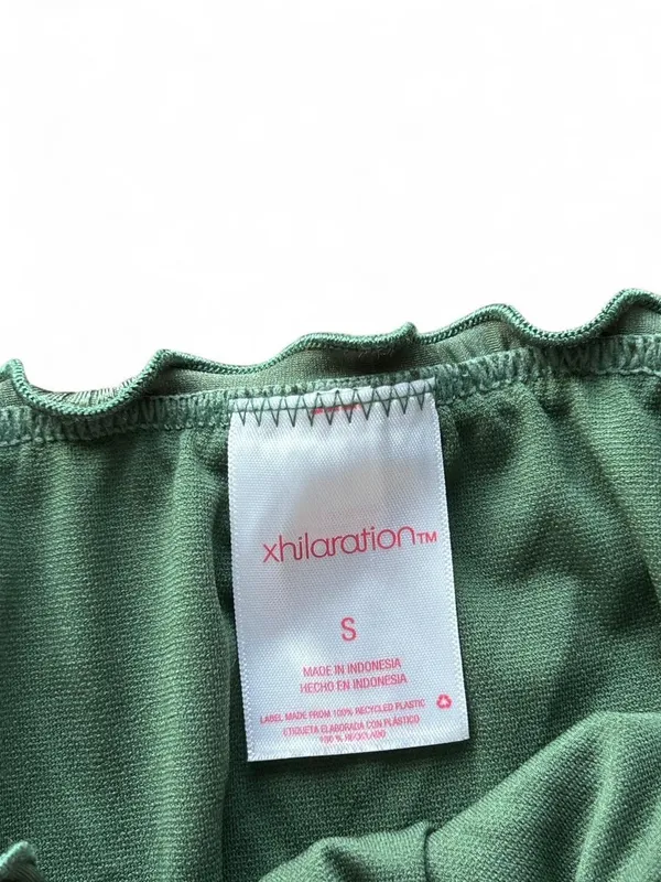 Target forest green bikini with lettuce hem - Image 4