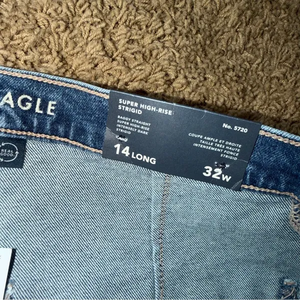 Women’s American Eagle Baggy Straight Jeans Size 14 Long - Image 7