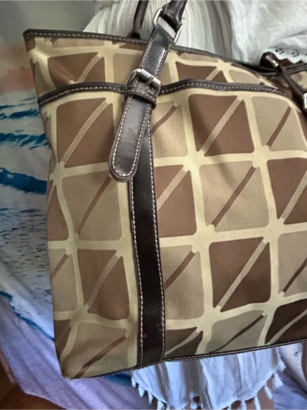 Nine & Co. Women’s Brown Geometric Tote Shoulder Bag - Image 9