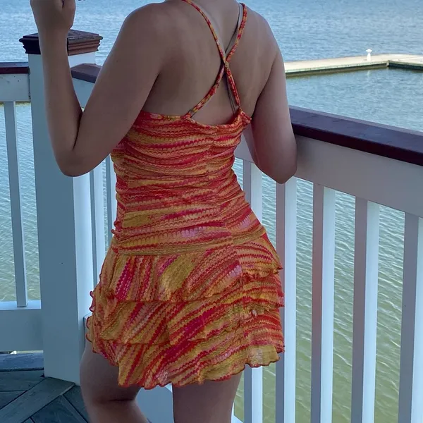 Wild Fable S Red Orange Yellow Strappy Dress - Image 2