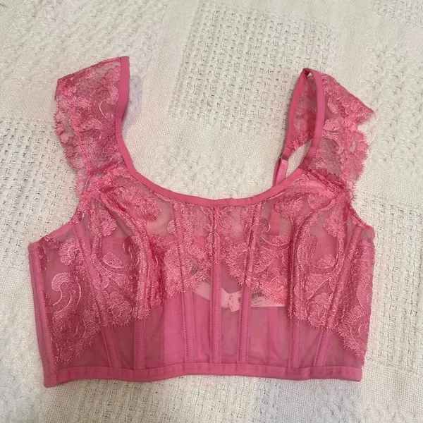 Victoria's Secret Dream Angels small Boho cap sleeve corset BC 3185 - Image 9
