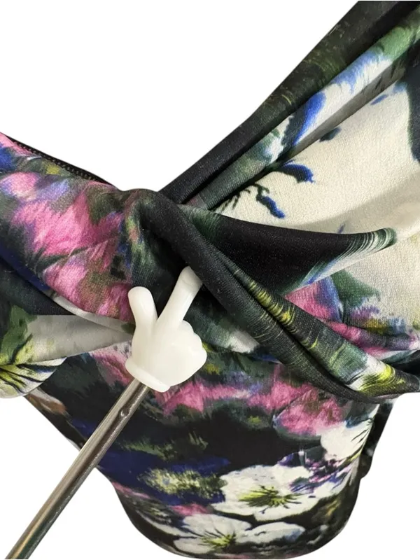 RACHEL Rachel Roy Floral Off Shoulder Top XL Twist Neck Long Sleeve - Image 11