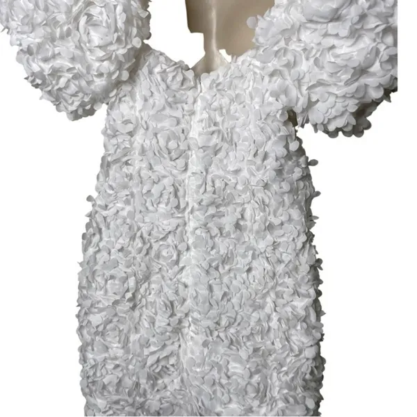 ASOS LUXE 3D floral corset mini dress with puff sleeves in white sz 6 - Image 10