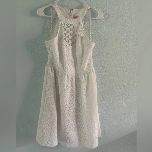 White Eyelet Lily Pulitzer Dress with pockets - Image 12